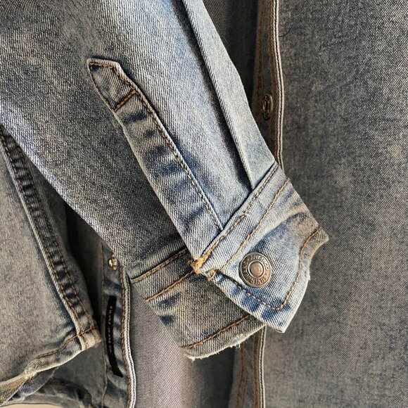 Boys XL Silver Jeans Co Removable hooded buton up Denim Jacket - Picture 4 of 8